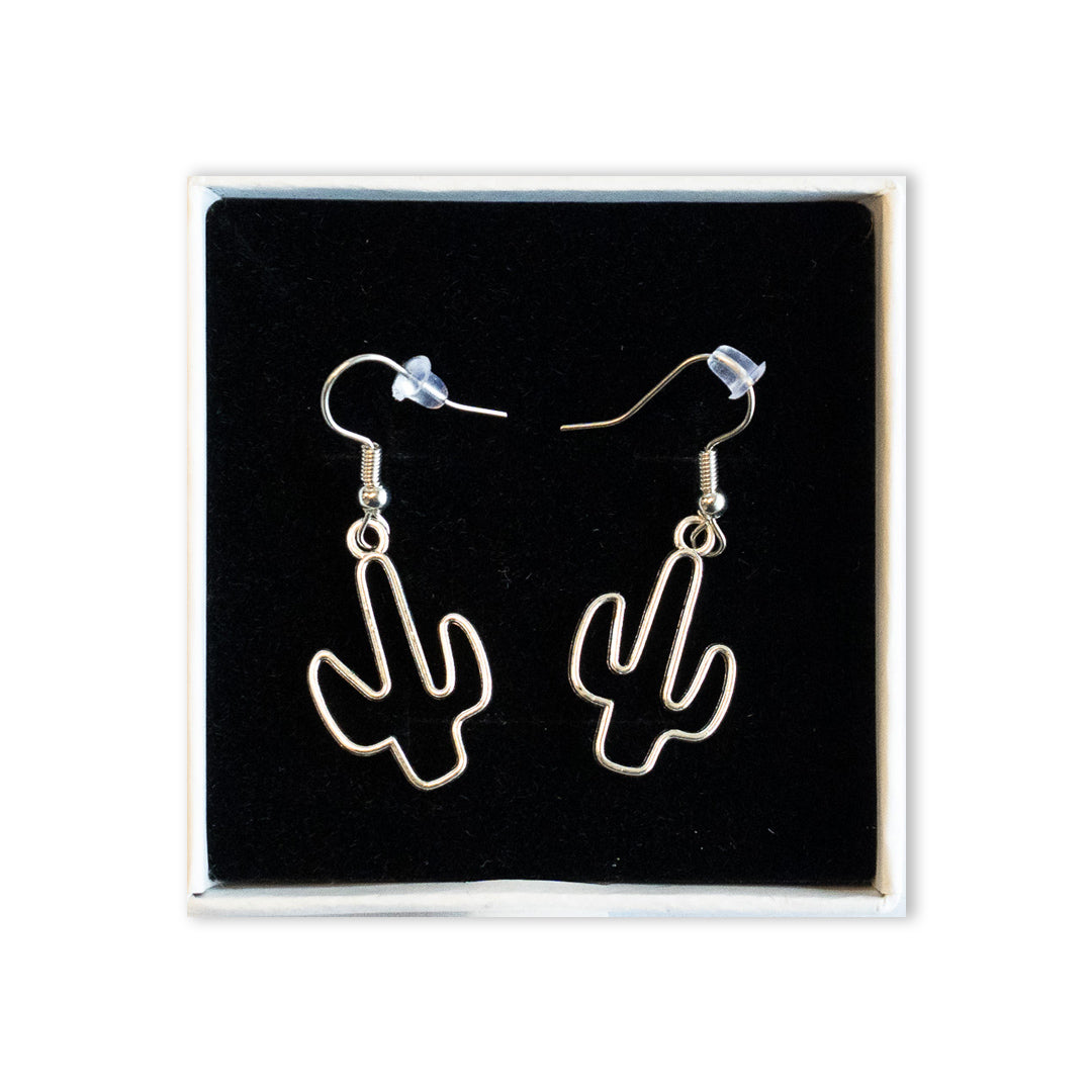 Silver Cactus Earrings