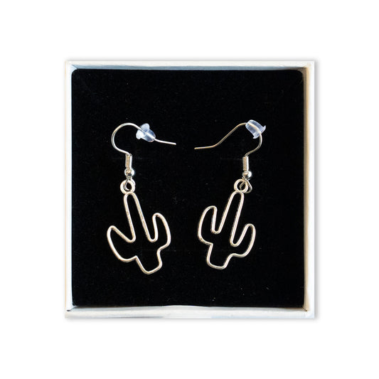 Silver Cactus Earrings